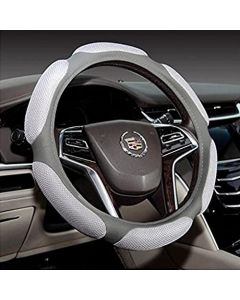 NIKAVI Steering Wheel Cover - Odorless, Warmer Hands in Winter, Cooler Hands in Summer (Grey, Medium-O)