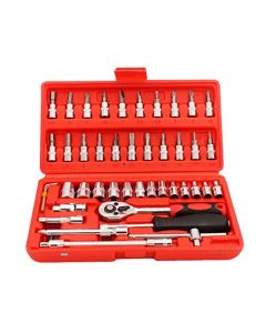 Nikavi Multipurpose Combination Wrinches Set, Car Repair Tool Ratchet Wrench Set Hand Tool Kit Pro, (46 Pieces)