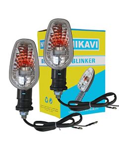 NIKAVI INDA24A Blinker Indicator Assly. Compatible for TVS Star City White - Rear (Set of 2)