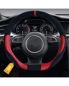 NIKAVI HF-06 Steering Wheel Cover (Small -D)(36 cm) Black Red