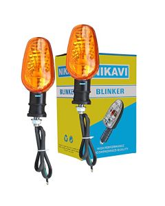 NIKAVI INDA23A Blinker Indicator Assly. Compatible for TVS Star City Yellow - Rear (Set of 2)