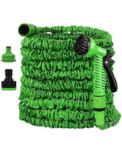 NIKAVI 25FT-100FT Telescopic Hose Water Gun Set, Multi-Function Water Gun Head, 7 Kinds of Splashes, with a Full Set of connectors