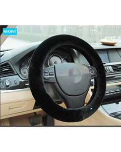 NIKAVI Classic Steering Wheel Cover (Medium -O)(38cm) Black