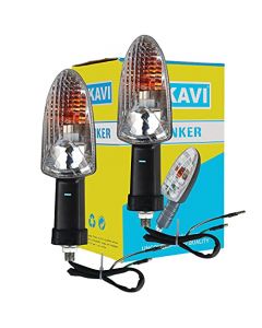 NIKAVI INDA26 Blinker Indicator Assly. Compatible for TVS Apache RTR (White) (Set of 2)