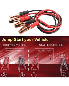 NIKAVI Heavy Duty 6.5 FT 2 Gauge Booster Cable Jumping Cables Power Jumper (600 AMP)