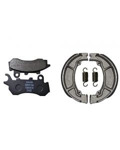 NIKAVI Front & Rear (Combo) Brake Pad + Brake Shoe Set Compatible for Honda Hornet 160R (BSS01 + DP27)