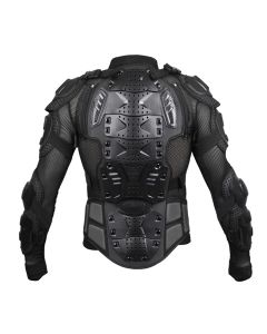 NIKAVI Men Nylon Standard Length Protective Gear Riders Jacket for Motorcycle (Black, S)