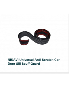 NIKAVI Universal Anti-Scratch Car Door Sill Scuff Guard, Carbon Fibre Sticker Pedal Protector for Car Length 5 Meter