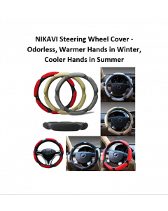 NIKAVI Steering Wheel Cover - Odorless, Warmer Hands in Winter, Cooler Hands in Summer